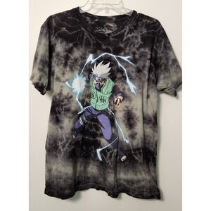 Naruto 2002 Shippuden Masashi Kishimoto‎ Y2K Tee Black Tie Dye Men's Large